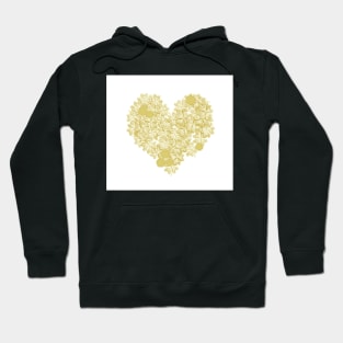 gold clover in romantic heart shape on white Hoodie